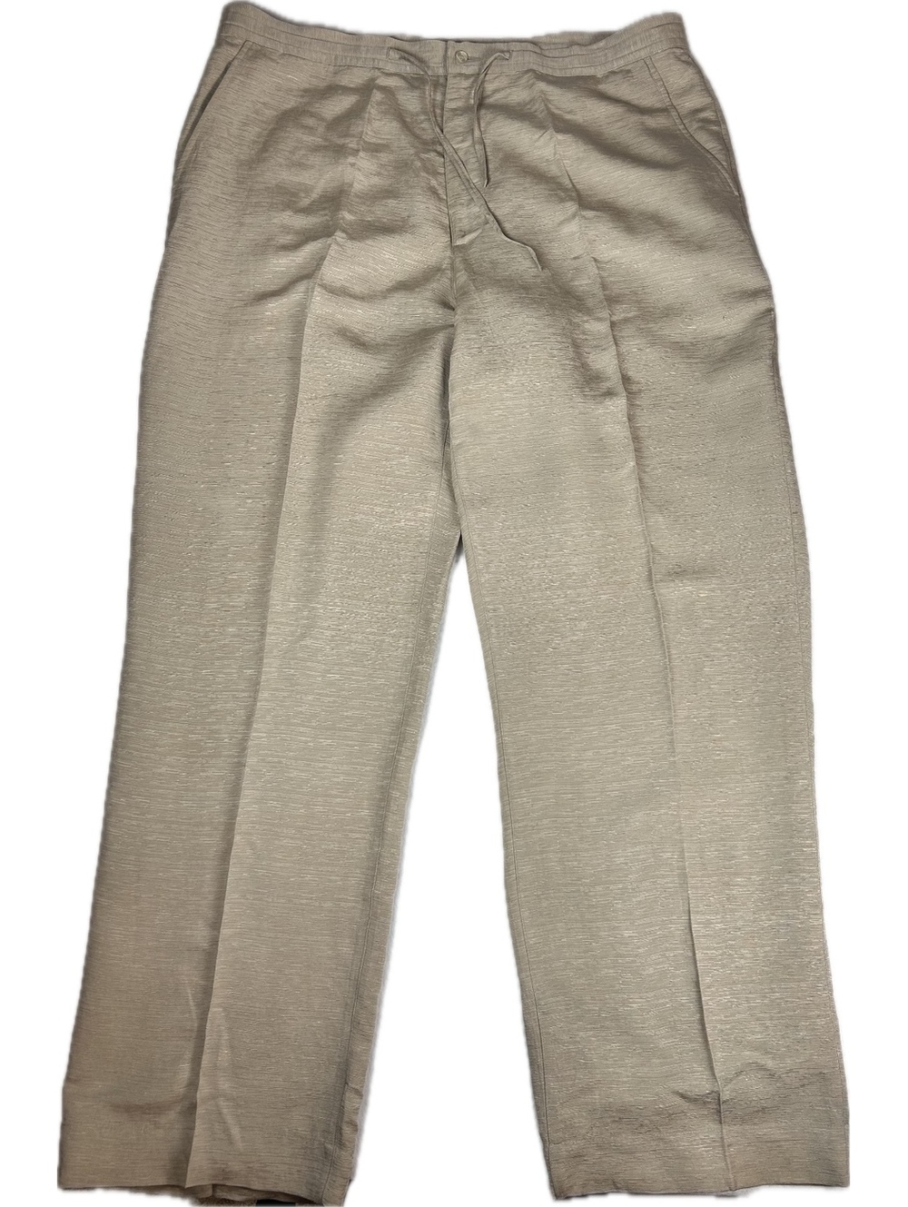 Bachrach Beige Linen Silk Blend Dress Pants